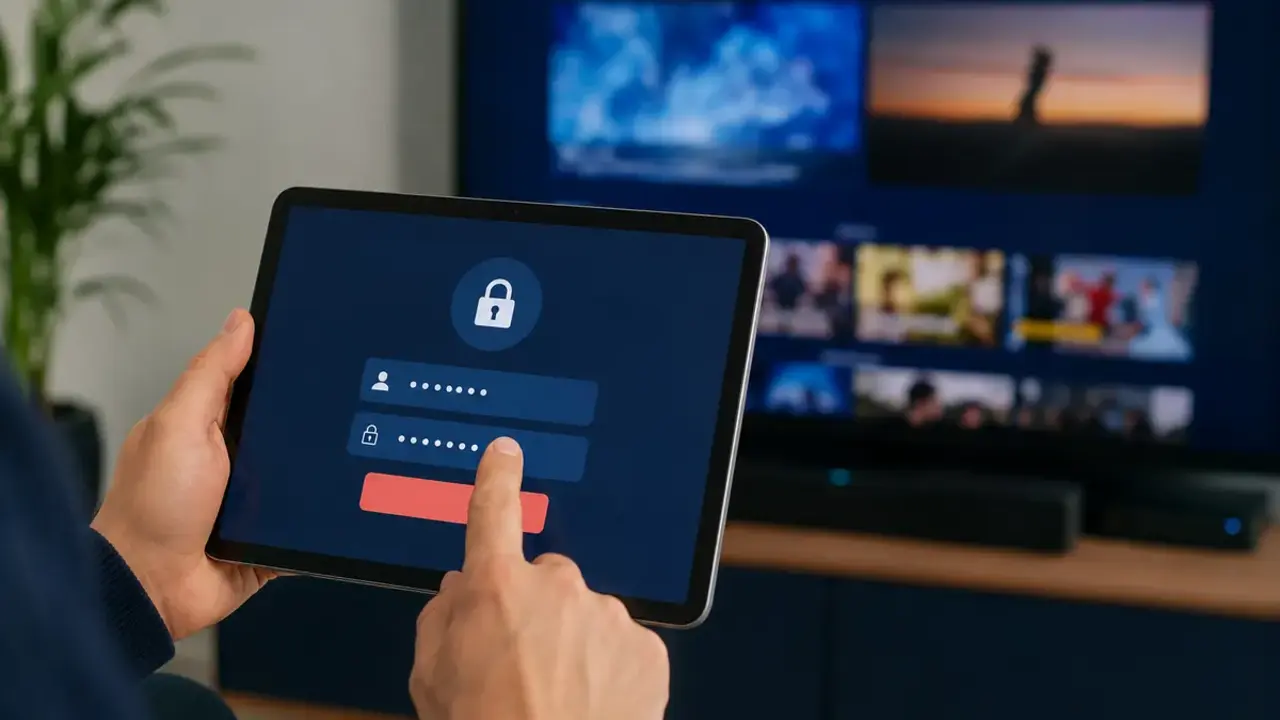 Compatible IPTV player settings and account options screen